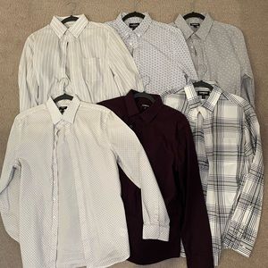Lot of 6 Express Slim Dress Shirts